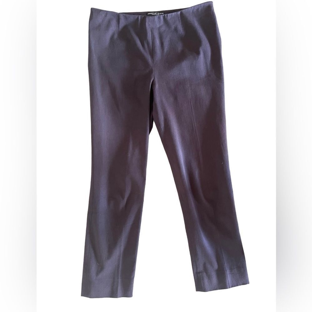 Peace Of cloth dark plum cropped dress pants side zipper small slits hem sz 6